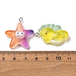 Ocean Theme Transparent Resin Pendants&nbsp;RESI-A046-04