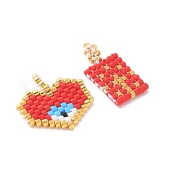 2Pcs Handmade Loom Pattern MIYUKI Glass Seed Beads&nbsp;PALLOY-MZ00607