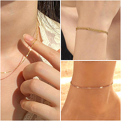DIY 304 ステンレス フィガロ チェーン ネックレス ブレスレット 作成キット  ジュエリーセット  18KGP本金メッキ  2~5x1.5~2x0.2~0.3mm&nbsp;DIY-TA0009-98