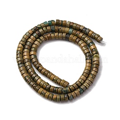 天然のバーダイト石ビーズ連売り  ディスク  ヒシビーズ  4~5x2~2.5mm  穴：0.7mm  約160個/連  15''（38.1センチメートル）&nbsp;G-L624-I11-2x4mm