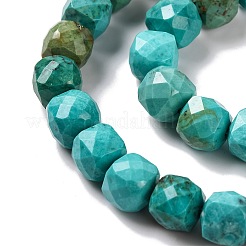 天然石ハウライトビーズ連売り  染め  ファセット菱形カット  キューブ  ライトシーグリーン  7x7x7mm  穴：1mm  約52~57個/連  15.16~15.55''（37.5~39.5センチメートル）&nbsp;G-G001-B03-07