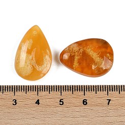 天然琥珀のペンダント  ナゲットチャーム  23~26x14.5~17x3~7mm  穴：1mm&nbsp;G-H063-01