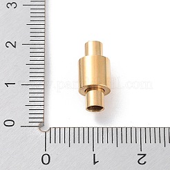 304ステンレススチール製マグネット留め具、接着端付き  コラム  14KGP本金メッキ  15x7mm  穴：3.2mm&nbsp;STAS-H187-03G