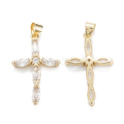 Brass Micro Pave Clear Cubic Zirconia Pendants&nbsp;ZIRC-M115-30G
