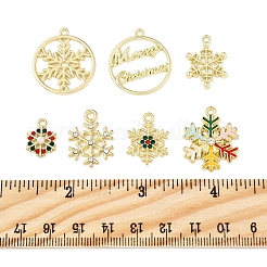 40個の合金ペンダント  スノーフレークチャーム  ゴールドカラー  15~24.8x14.3~22x1.3~3.5mm  穴：1.2~1.7mm&nbsp;FIND-FS0003-34