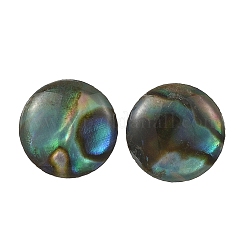 Flat Round Oval Natural Paua Shell Stud Earring for Women&nbsp;EJEW-JE07125