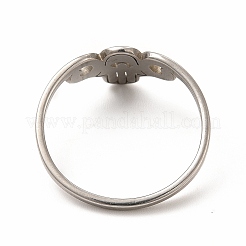 変色しない201ステンレススチール製、女性用ハムサハンドリング  ステンレス鋼色  内径：18mm&nbsp;RJEW-K239-12P