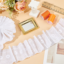 Cotton Flower Pattern Embroidery Lace Ribbon&nbsp;OCOR-WH0078-166