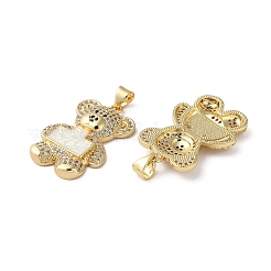 Brass Micro Pave Cubic Zirconia Pendants&nbsp;KK-D057-07G