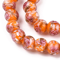 Handmade Gold Sand Lampwork Beads&nbsp;LAMP-T006-10H