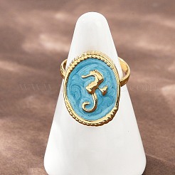 304 Stainless Steel Enamel Open Cuff Rings for Women&nbsp;RJEW-K301-06B-01