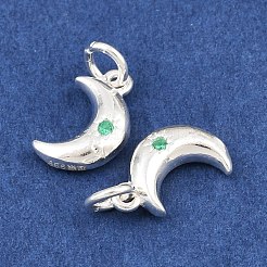 925 Sterling Silver Pave Green Cubic Zirconia Charms&nbsp;STER-A049-08E-S