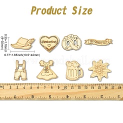 松材DIY装飾材50個  混合図形  9~30x19.5~42x3mm&nbsp;WOOD-CJC0050-01