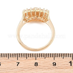 女性用真鍮マイクロパヴェキュービックジルコニア指輪  花  ゴールドカラー  15x15mm  内径：17mm&nbsp;CU-CBAA973-04G