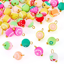 50Pcs Fruits Theme Handmade Polymer Clay Pendants&nbsp;CLAY-TA0007-08