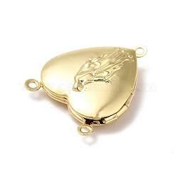 Religion Brass Heart with Virgin Locket Chandelier Component Links&nbsp;KK-K269-07G-RS