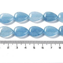 天然水晶模造アクアマリン ビーズ 連売り  ティアドロップ  染め  17.5~18x13x6mm  穴：1.2mm  約22個/連  15.24インチ（38.7cm）&nbsp;G-L242-24