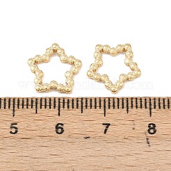 304ステンレススチールリンクリング  スター  24KGP本金メッキ  11.5x12x1.5mm  内径：8x8.5mm&nbsp;STAS-A129-06G