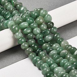 天然石グリーンアベンチュリンビーズ連売り  ナゲット  タンブルストーン  4~9x8~11.5x7~10mm  穴：1mm  約54~58個/連  15.12~15.35インチ（38.4~39cm）&nbsp;G-G053-C08-01