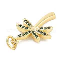 Rack Plating Brass Micro Pave Cubic Zirconia Pendants&nbsp;KK-Z071-59G-01