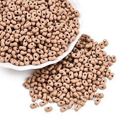 不透明なアクリルビーズ  ピーナッツ  バリーウッド  6.5x4x3mm  穴：1.5mm  約199個/10g&nbsp;X1-MACR-T048-02Z