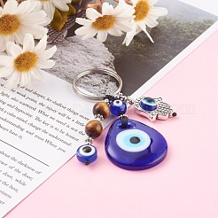 Teardrop Evil Eye Lampwork Keychain&nbsp;KEYC-JKC00244
