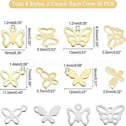 240Pcs 8 Style 201 Stainless Steel Charms&nbsp;STAS-UN0028-10