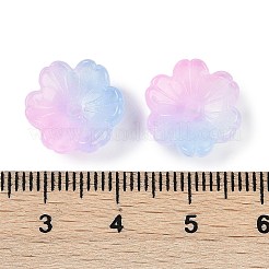 Transparent Spray Paint Glass Bead Caps&nbsp;GLAA-H035-04F