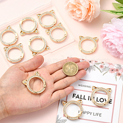 10Pcs Zinc Alloy Crystal Rhinestone Spring Gate Rings&nbsp;FIND-SC0019-51B