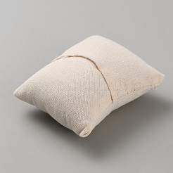 ベルベットブレスレット/時計枕ディスプレイ  内部のスポンジ  古いレース  8.8x7.5x4.4cm&nbsp;AJEW-WH0657-31