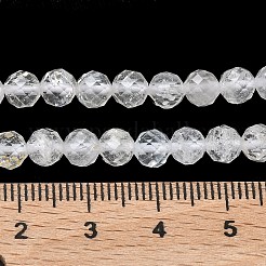 ナチュラルホワイトトパーズビーズ連売り  多面カット  ラウンド  5~5.5mm  穴：0.8mm  約76個/連  15.47''（39.3センチメートル）&nbsp;G-L651-C15-5mm