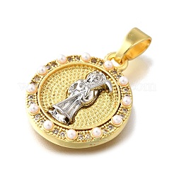 Brass Micro Pave Cubic Zirconia Pendants&nbsp;KK-Z102-07G-02