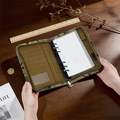 布製ルーズリーフノートのジッパーカバー  プラスチックと紙と  長方形  ダークシーグリーン  218x149x35mm&nbsp;AJEW-WH0410-406C