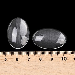 透明な楕円形のガラスカボション  透明  30x20x6mm&nbsp;X-GGLA-R022-30x20
