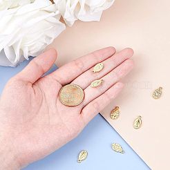 304ステンレスペンダント  聖母マリアとオーバル  ゴールドカラー  15x8x2mm  穴：1.5mm  10個/箱&nbsp;STAS-UN0006-06G