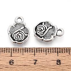 合金のチベット風チャーム  花のチャーム  アンティークシルバー  13.5x10x3mm  穴：1.8mm  約500個/500g&nbsp;TIBE-N015-03AS