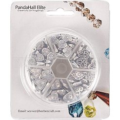 チベット風合金ビーズ  ハート  アンティークシルバー  容器：10.3x1.7cm  124個/箱&nbsp;TIBEB-PH0004-48AS