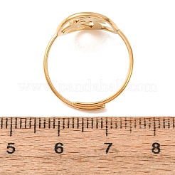 女性用304ステンレススチールカフオープンリング  ココヤシの木  18KGP本金メッキ  usサイズ7 1/4(17.5mm)&nbsp;SA-CBA6EDB-02G
