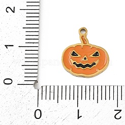 ハロウィーン 304 ステンレススチール エナメルペンダント  ゴールドカラー  カボチャ  13.5x12.5x1mm  穴：1.2mm&nbsp;LS-FIND-I068-01G-04