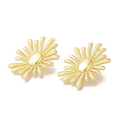 Rack Plating Flower Brass Stud Earrings&nbsp;EJEW-H016-32G