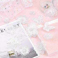 12Pcs 12 Style Flower/Butterfly Polyester Embroidery Sew on Clothing Patches&nbsp;PATC-CA0001-10