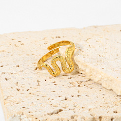Luxury Snake 304 Stainless Steel Open Cuff Rings&nbsp;OI8579