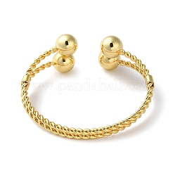 Rack Plating Brass Double Layer Cuff Bangles&nbsp;BJEW-H326-02G
