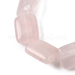 天然石ローズクォーツビーズ連売り  長方形  18x13x5.5mm  穴：1mm  約11個/連  7.68''~7.87''（19.5~20センチメートル）&nbsp;G-S386-A08