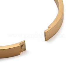 イオンプレーティング（IP）304ステンレススチールバングル  マット  ゴールドカラー  51x57mm&nbsp;BJEW-H553-01G-01
