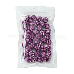 パール調アクリルビーズ  ベリービーズ  組み合わせビーズ  ラウンド  パープル  12mm  穴：1.5mm&nbsp;OACR-FS0001-45G