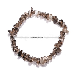 スモーキークォーツチップはブレスレットを伸ばす  内径：2-1/8~2-1/4インチ（5.3~5.6cm）&nbsp;BJEW-JB01308-05