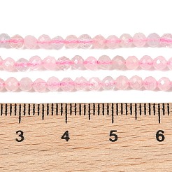 天然石モルガナイトビーズ連売り  ラウンド  多面カット  4mm  穴：0.5mm  約92個/連  15.16''（38.5センチメートル）&nbsp;G-O166-25-4mm
