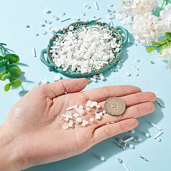 ガラスシードビーズ50g  混合図形  混合スタイル  ホワイト  2.5~12.5x2~8x2~8mm  穴：0.7~1.5mm&nbsp;SEED-TA0001-67E
