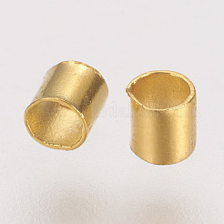 真鍮製つぶし玉カシメ玉  チューブ  ゴールドカラー  2x2x0.15mm  穴：1.5mm  約1000個/10g&nbsp;X-KK-L021-G